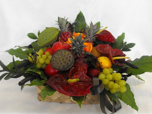 Tropical Fruit & Flower Gift Basket
